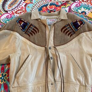 Leather Beaded Jacket